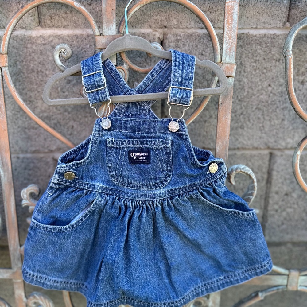 OshKosh B'gosh Blue Denim Pinafore Overall Dress